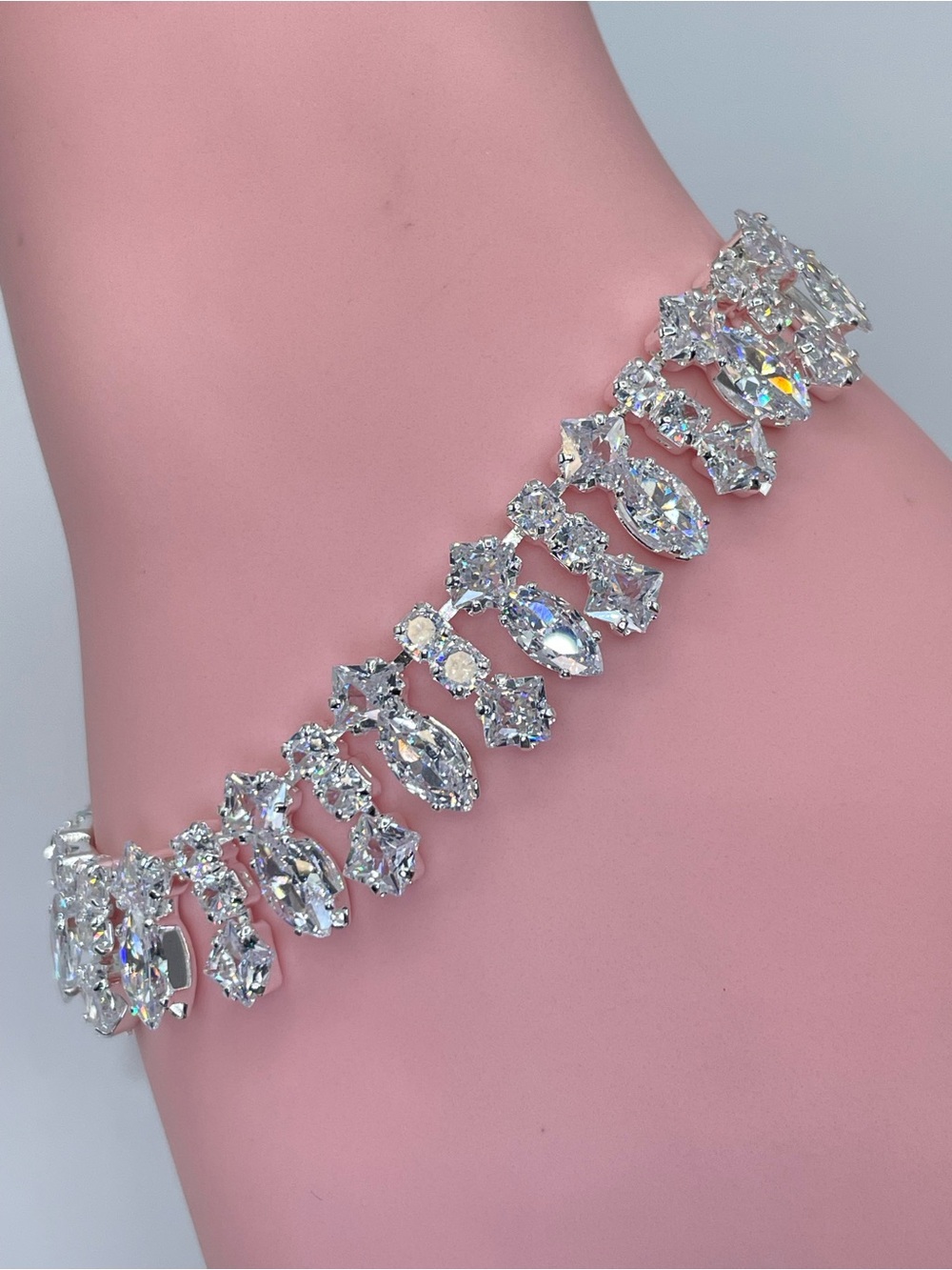 Swarovski Crystal Elements White Swarovski Crystals Tennis Bracelet Formal Prom